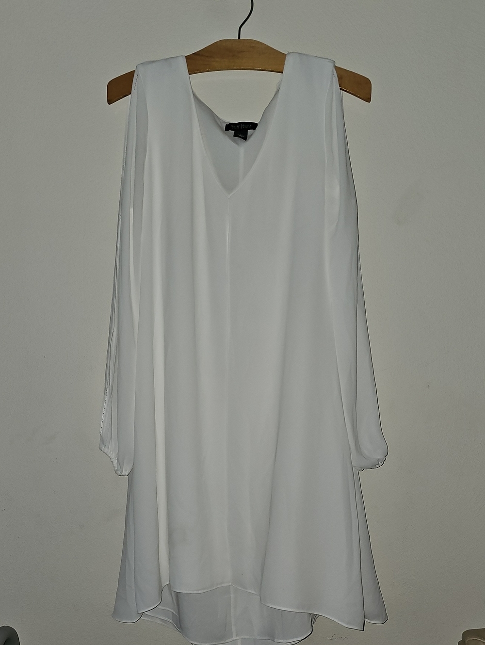 White House Black Market White Long Sleeve Shift Dress